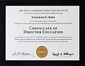 Certificate of Director Education