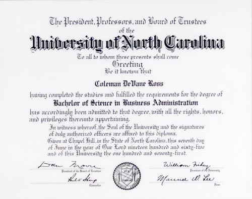 Bachelor of Science diploma