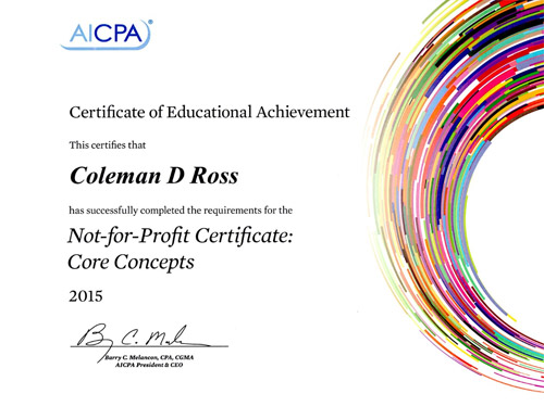 AICPA certificate