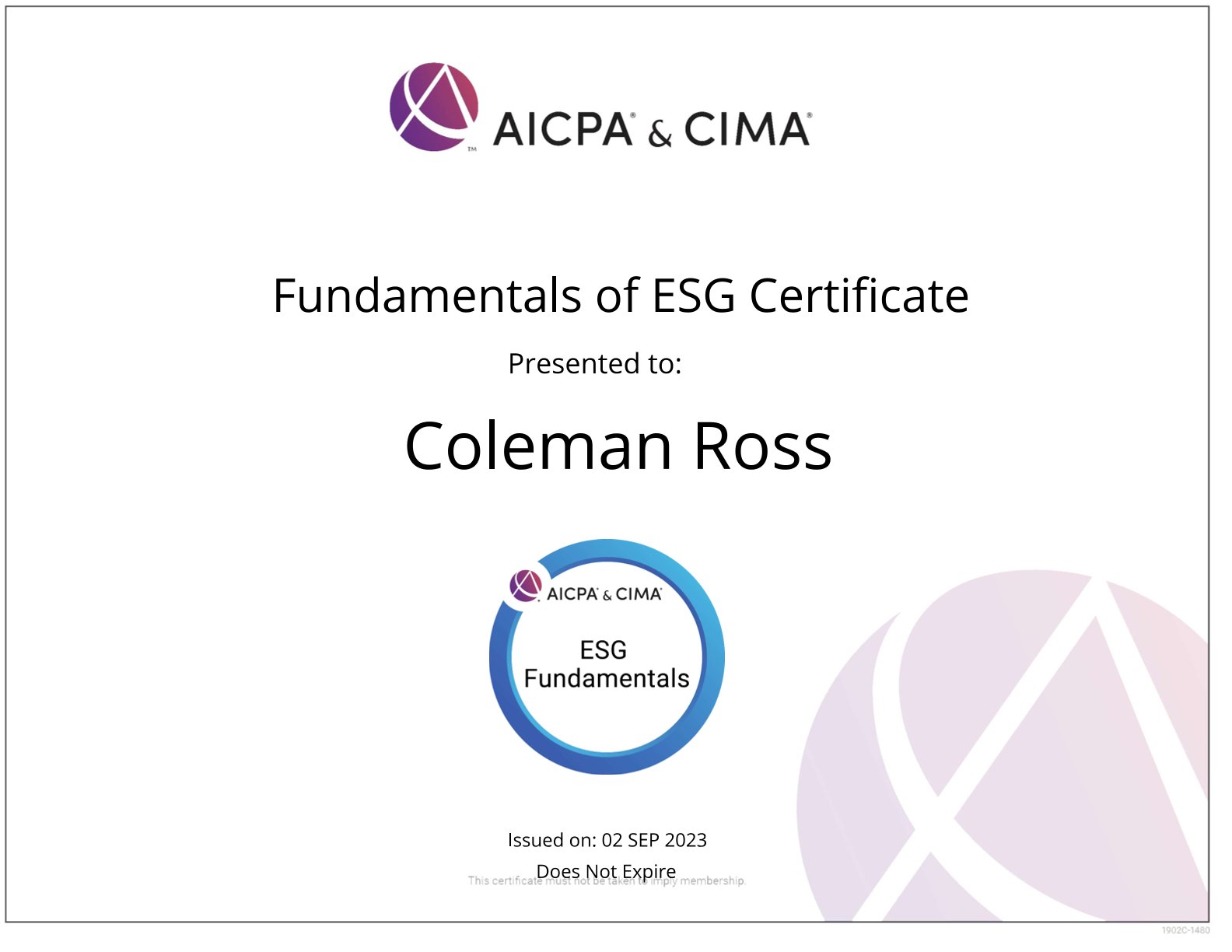 Fundamentals of ESG Certificate