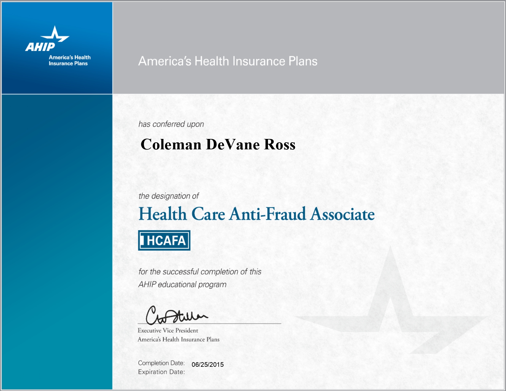 Health Care Anti-Fraud Associate certificate