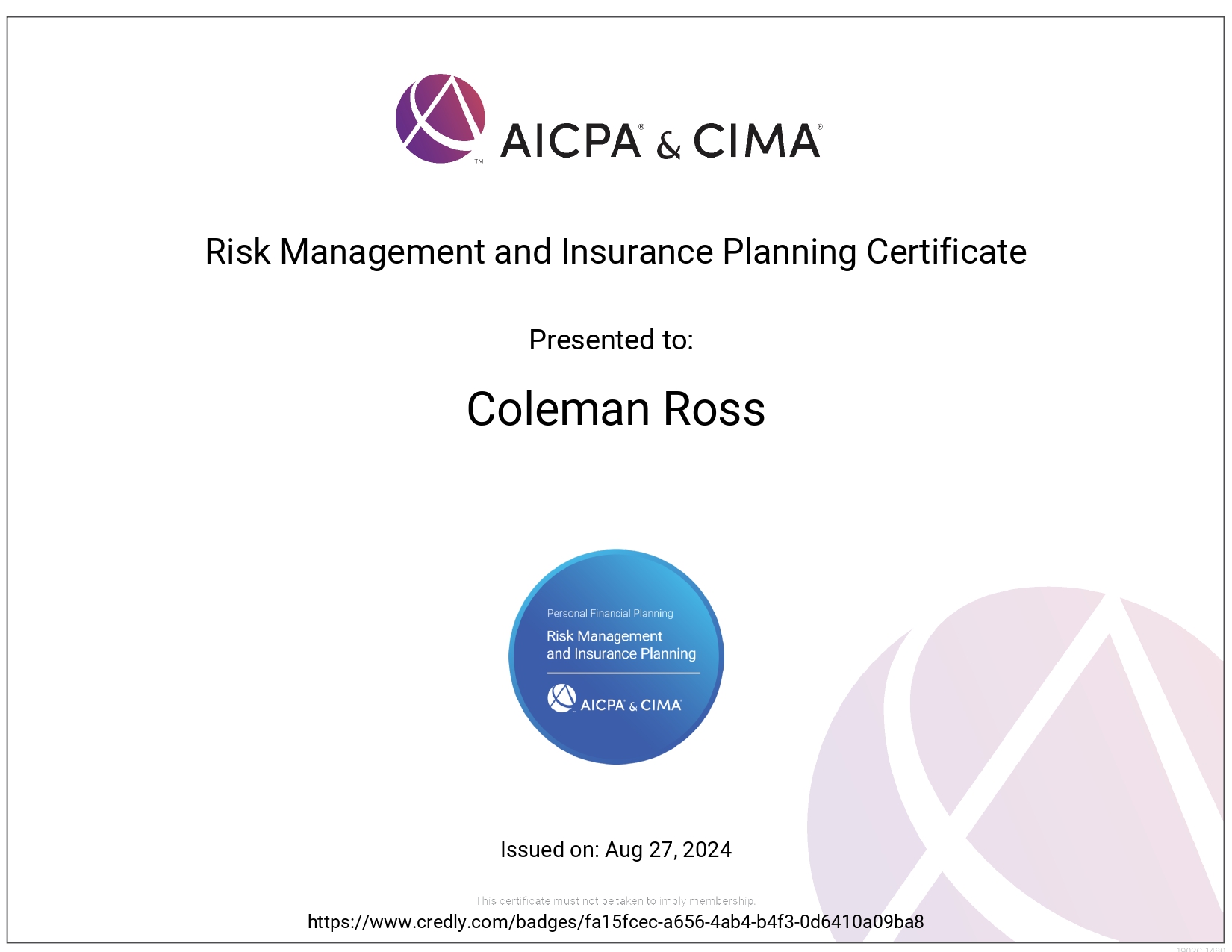Risk Management Certificate