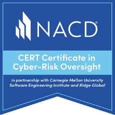 CERT Certificate in Cybersecurity Oversight Badge